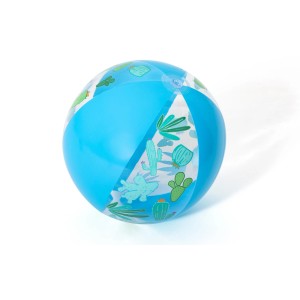 Blauer Bestway Wasserball (Ø 34 cm) mit Kaktus-Motiv für Wasserspaß.