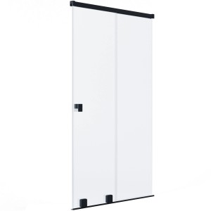 Schöner Wohnen Dusch-Schiebetür mit festem Glaselement, schwarzmatt, 120x200 cm.