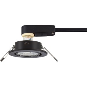 Schwarze LED-Einbauleuchte (3er-Set) aus Metall, geeignet für Deckenmontage.