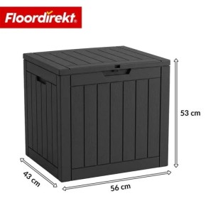 Floordirekt Gartenbox Holzoptik Wetterfest Auflagenbox Kissenbox Anthrazit 118 L