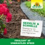 Neudorff Finalsan AF Unkrautlos Speed 1 l im Beet mit Rosen und Hinweis zur Unkrautbekämpfung.