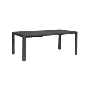 Anthrazitfarbener Bizzotto Ausziehtisch Kiplin, 180/240 cm, für den Garten.