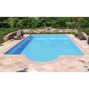 Steinbach Styropor Pool-Set Classic 4+ mit Einbaubecken (900x500x145cm) im Garten.