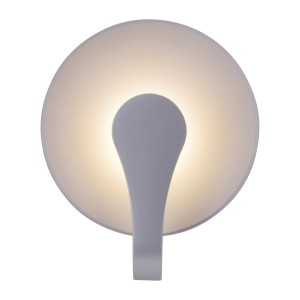 Moderne, silberne LED-Wandleuchte Stan von Näve, 19 cm Durchmesser. Wandlampe für Innen- und Außenbereich.