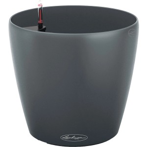 Lechuza Classico Color Eco 18, grauer Pflanztopf mit Bewässerungssystem, Ø 19 cm.
