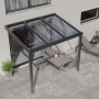 Anthrazitfarbene Terrassenüberdachung Professional 300x300 mit klarer Polycarbonat-Eindeckung.