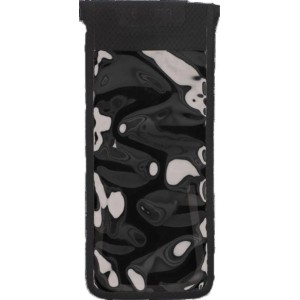 Fischer Fahrrad-Smartphone-Tasche Terra L/XL, schwarz, wasserdicht für Handys bis 8 Zoll.