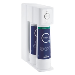 Grohe Blue Umkehrosmose Filter Starter-Set mit Mineralisierungsfilter, weiß-blau.