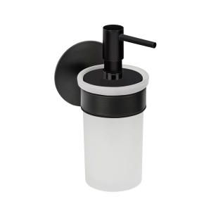 Schöner Wohnen Seifenspender Meleto, schwarz, Wandmontage, ca. 150ml Füllmenge.