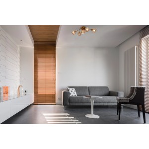 Moderne Näve LED-Deckenleuchte Josefa, 5-flammig, Stahl Blank im Wohnraum.