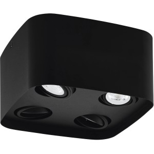 Schwarze, 4-flammige Eglo Connect Deckenleuchte Caminales-Z mit LED-Leuchtmitteln.
