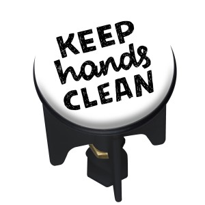 Wenko Waschbeckenstöpsel Pluggy Mod. Keep Clean mit Spruch.