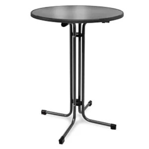 Schwarzer Beautissu Bellini Stehtisch, Ø80xH110cm, ideal für Indoor & Outdoor.