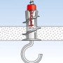Fischer Duoblade Gipskartondübel mit Schraubhaken in Anwendung an Gipskartonwand.