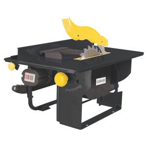 CMI Tischkreissäge 800 W für präzise Holzschnitte mit Absaugstutzen und Hartmetall-Sägeblatt.