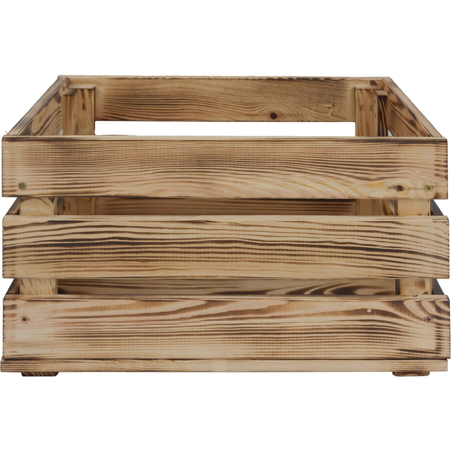 Geflammte Holzkiste L aus Kiefernholz, 23,9x39x29,2 cm, ideal zur Aufbewahrung.