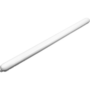 Graue LED Feuchtraumleuchte, 120 cm lang, für Bad & Keller. Kaltweißes Licht.