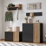 okwish Schuhschrank Set mit Spiegel Garderobe Flur 85x36x85cm Schwarz_2