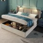 okwish Polsterbett 160x200cm mit Stauraum USB Leselicht Jugendzimmer Beige ohne Matratze_3