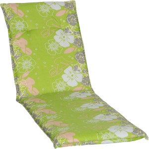 Beo Liegenauflage Börde Ranke, apfelgrün mit Blumenmuster für Gartenliegen.