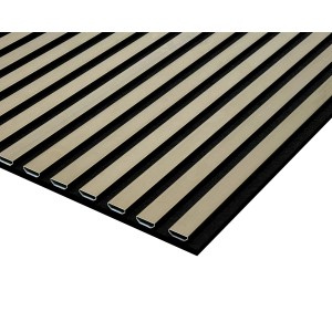 FN Acustico Akustikpaneel Inox: PET-Filz mit Aluminium-Lamellen für Wandgestaltung und Schallreduzierung.