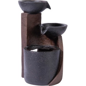 Dobar Zimmerbrunnen Kaskade in Steinoptik mit drei Stufen und Deko-Steinen.