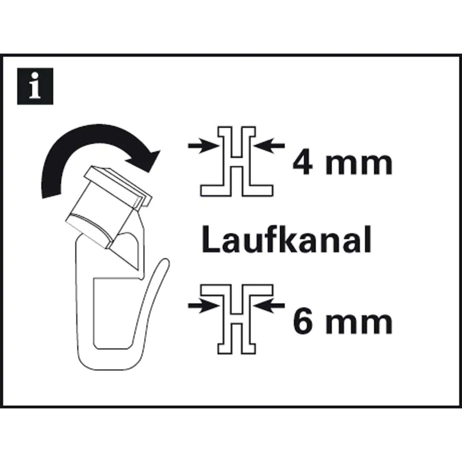Anleitung: Gardinia Duo X-Gleiter für Gardinenschiene mit 4/6 mm Laufkanal, drehbar.