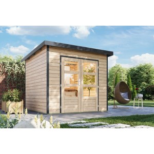 Karibu Gartenhaus Domingo 3 A Natur-Anthrazit