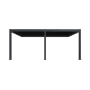 Anthrazitfarbene Weide Deluxe Plus Wandpergola 4x6m mit elektrischem Lamellendach und integrierter LED-Beleuchtung aus Aluminium.