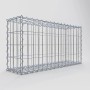 Leere Gabiona Gabione, 40x80x20 cm, Maschenweite 5x10 cm, aus verzinktem Drahtgitter.