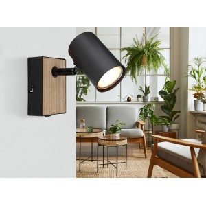 Globo Strahler Robby 1-flammig Schwarz matt 70 x 100 mm