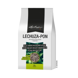 Lechuza-Pon Pflanzsubstrat, 6 Liter, für Zimmerpflanzen. Mineralisches Substrat im weißen Sack.