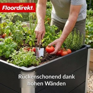 Floordirekt WPC Hochbeet Paros Extra Robust Alu-Eckpfosten Anthrazit 150 x 50 x 45 cm