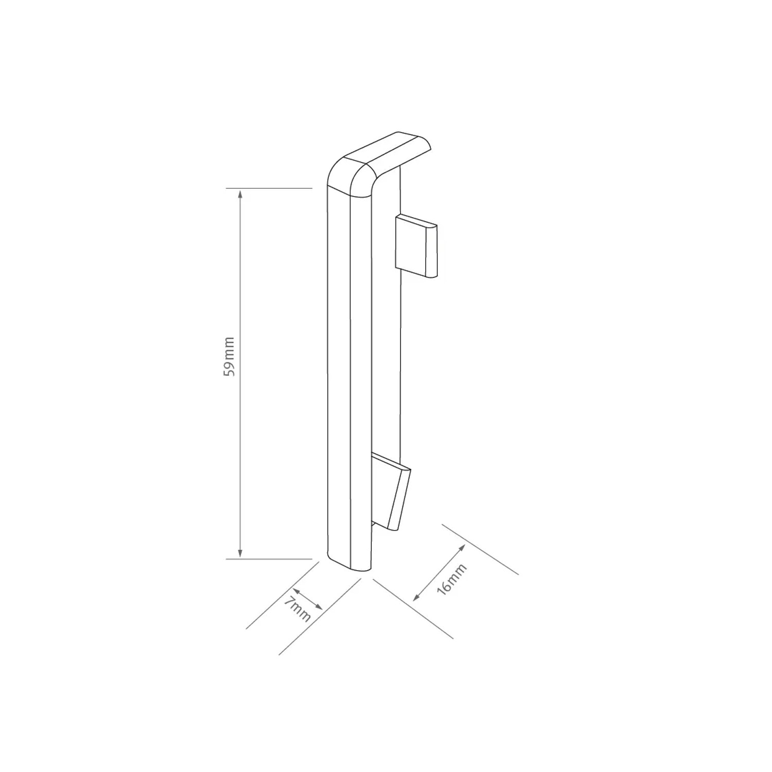 Egger Endstück Kubisch 6 cm Eiche Cappuccino, 2er-Pack für Leisten.