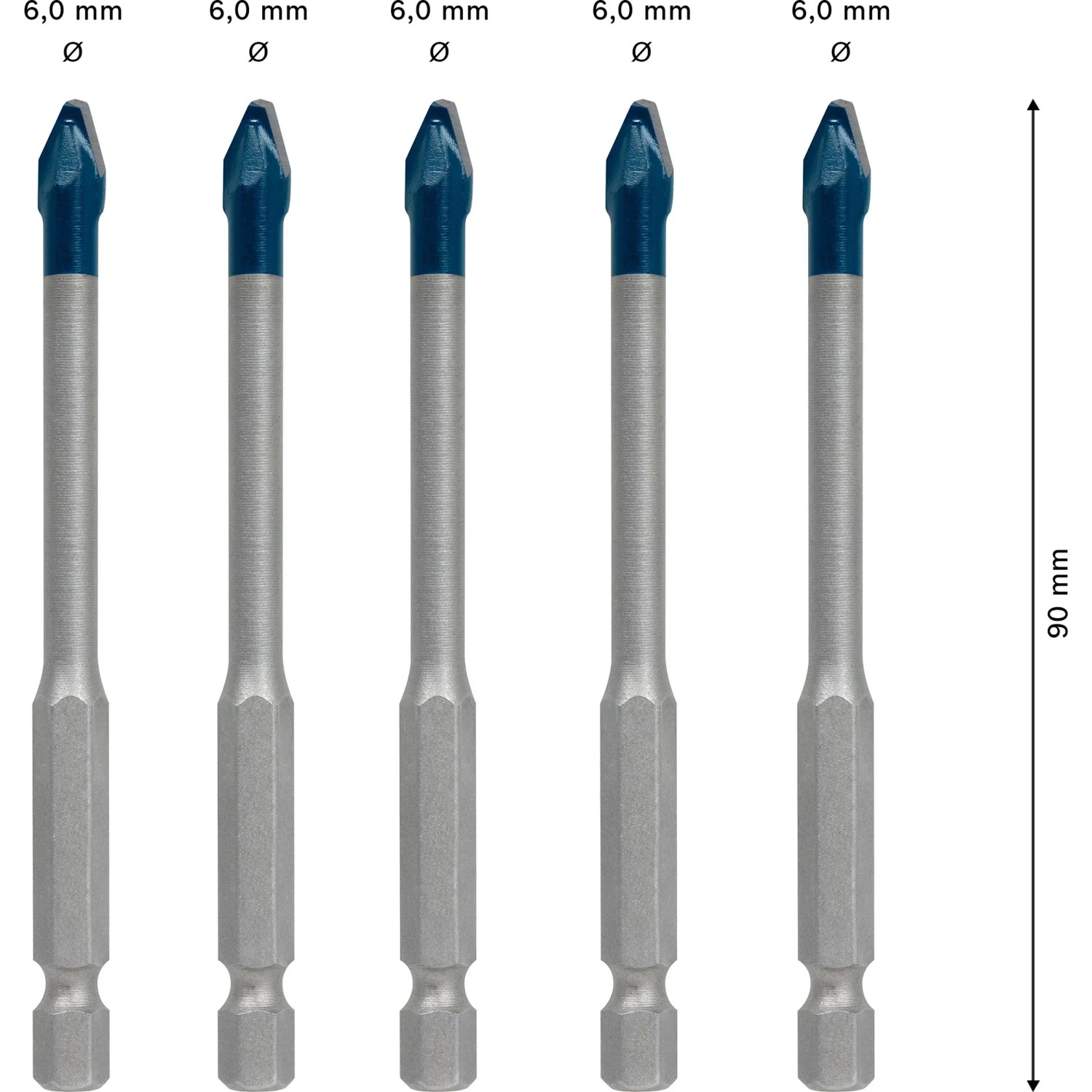 10-tlg. Fliesenbohrer-Set – 6 Mm Spitzen Für Glas, Keramik, Holz & Kunststoff