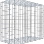 Leere Gabiona C-Ring-Gabione, 90x100x50 cm, Maschenweite 5x10 cm, aus verzinktem Draht.