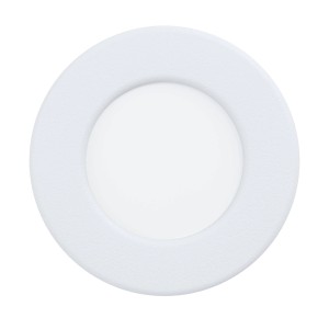 Weißer Eglo LED-Einbauspot Fueva 5, Ø 8,6 cm, 3000K, IP44 für Bad und Wohnraum.