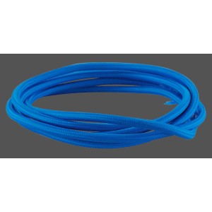 Blaues Textilkabel (Meterware) für Lampen im Retro-Look.