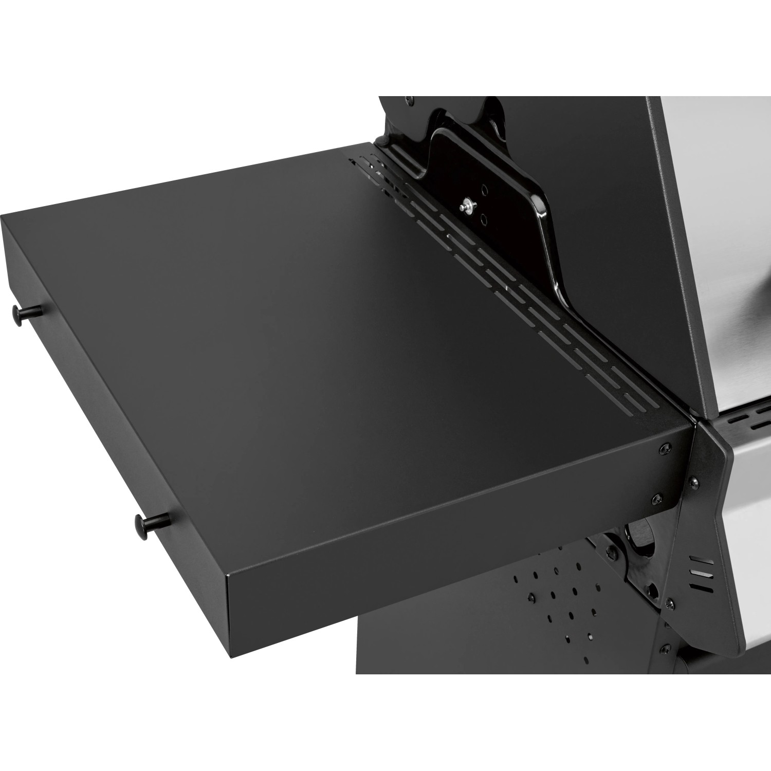 Detailaufnahme: Seitentisch des Jamestown 2-Brenner Gasgrills Kane.