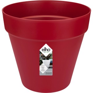 Elho Blumentopf Loft, Ø 20 cm, Cranberry Rot. Übertopf für Innen- und Außenbereich.