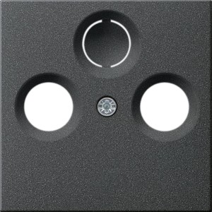 Gira Antennenabdeckung System 55 in Anthrazit für Koaxial-Antennensteckdosen.