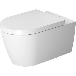 Weißes Duravit Wand-WC ME mit WonderGliss Beschichtung, Tiefspüler und spülrandlosem Design.