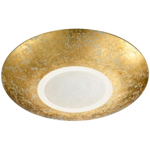 Goldene Trio LED-Deckenleuchte Chiros, Ø 32cm, warmweißes Licht für Wohnräume.