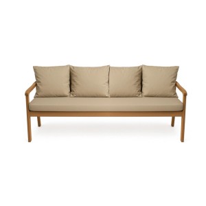 Beiges Setgarden Bankkissen-Set für 3-Sitzer Gartenbank mit Sitz- und Rückenkissen.