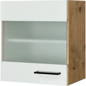 Flex-Well Exclusiv Küchen-Glas-Oberschrank Vintea 50cm Magnolie-Lancelot Oak