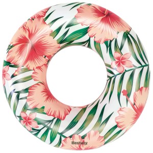 Bestway Schwimmring Tropical Palms mit Hibiskus- und Palmen-Design.