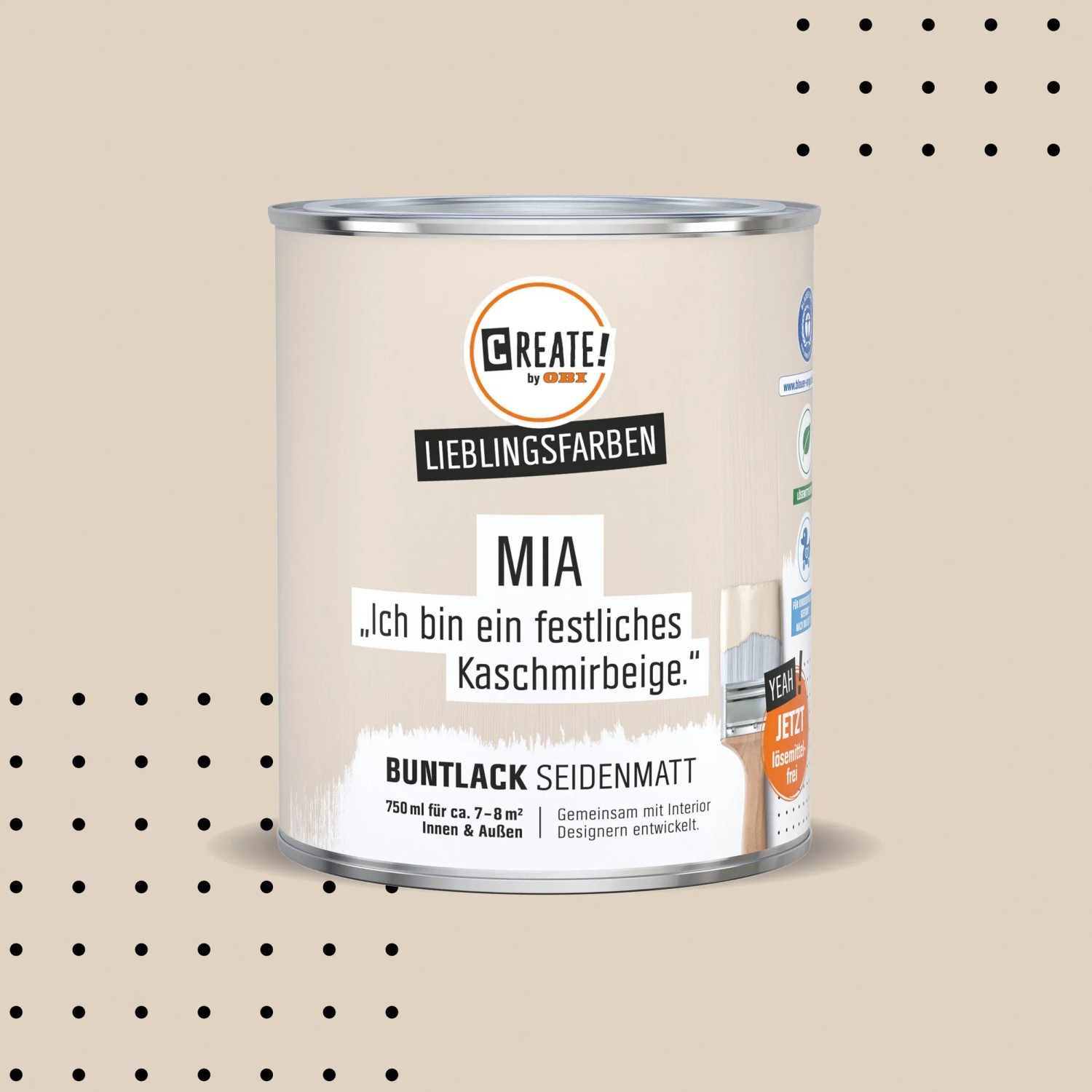 Dose CREATE! by OBI Buntlack Lieblingsfarbe Mia Kaschmirbeige, seidenmatt.