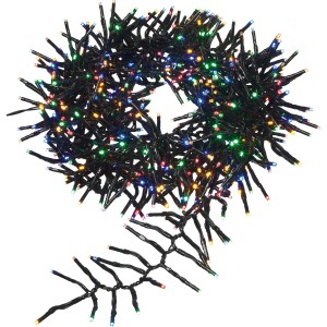 LED-Büschellichterkette 576 LEDs Bunt Schwarzes Kabel 7,2 m