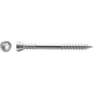 Spanplattenschraube, Zylinderkopf, 5x60 mm, Edelstahl A2, geeignet für Terrassenbau.