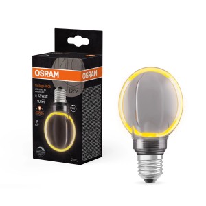 Osram LED-Lampe E27 Globe G80, 4W, 1800K. Dekorative Lampe in Globeform mit warmweissem Licht.